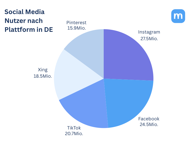 Social Media Nutzer nach Plattform in DE