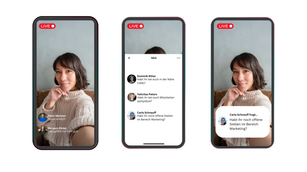 TikTok Live Q & A Livestream Fragen stellen